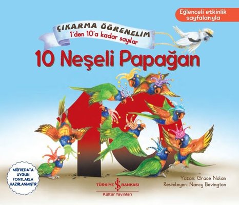 10 Neşeli Papağan - Çıkartma Öğrenelim - 1'den 10'a Kadar Sayılar | İş Bankası Kültür Yayınları