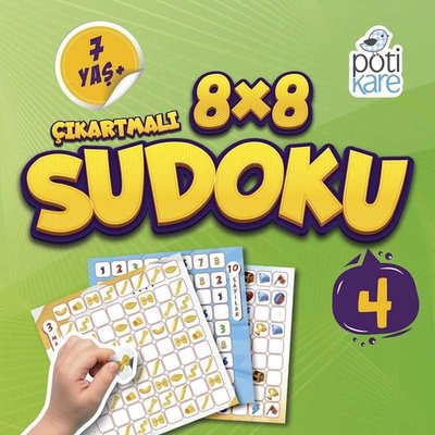 8x8 Çıkartmalı Sudoku - 4 | Pötikare Yayınları