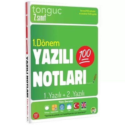 7.Sınıf Yazılı Notları 1.Dönem 1+2.Yazılı | Tonguç Akademi (İnce Kapak)