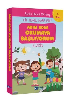 1.Sınıf Adım Adım Okumaya Başlıyorum İlk Okuma Kitapları Seti - 10 Kitap Takım | Sen Yayınları (İnce Kapak)