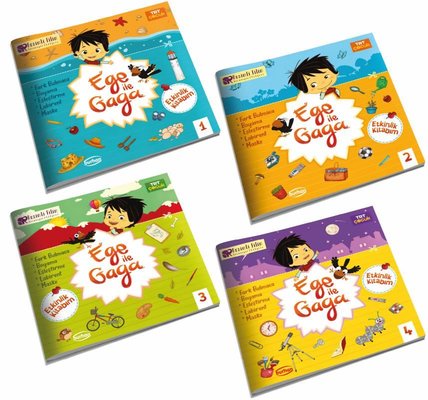 TRT Çocuk Ege ile Gaga Etkinlik Kitabım Seti - 4 Kitap Takım | Burhan Yayıncılık (İnce Kapak)