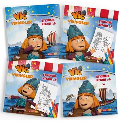 Vikingler Etkinlik Kitapları Seti - 4 Kitap Takım | Burhan Yayıncılık (İnce Kapak)