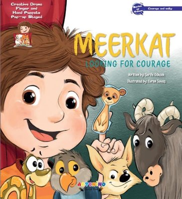 Meerkat Looking For Courage - Creative Drama Finger and Hand Puppets Pop-up Staged | Artenino Yayıncılık