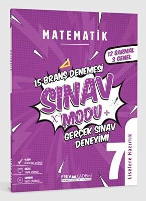 7. Sınıf Matematik Sınav Modu 15 Deneme | Pruva Akademi