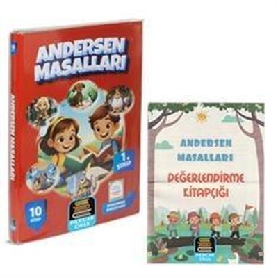1. Sınıf Andersen Masalları Okuma Seti - 10 Kitap Takım - Değerlendirme Kitapçığı İlaveli | Mercan Okul (İnce Kapak)