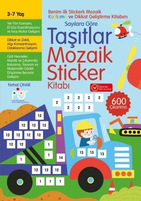 Taşıtlar Mozaik Sticker Kitabı Sayılara Göre 3 - 7 | Piar Yayınları