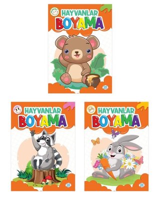 Hayvanlar Boyama Seti - 3 Kitap Takım | Dokuz Yayınları