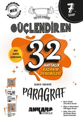 7. Sınıf Güçlendiren 32 Haftalık Paragraf Kazanım Denemeleri | Ankara Yayıncılık (İnce Kapak)