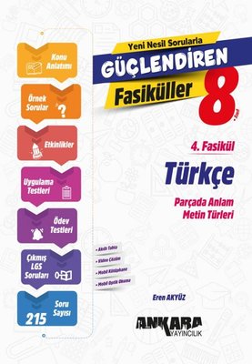 8. Sınıf Türkçe Güçlendiren 4. Fasikül | Ankara Yayıncılık (İnce Kapak)