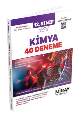 12. Sınıf AYT Kimya 40 Deneme | Miray Yayınları (İnce Kapak)