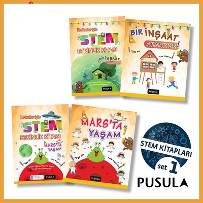 Pusula - İlkokullar İçin STEM Seti 1 - 4 Kitap Takım | Pusula Yayıncılık (İnce Kapak)