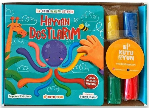 İlk Oyun Hamuru Kitabım - Hayvan Dostlarım (Oyun Hamuru Hediyeli) | Bi Kutu Oyun Yayınevi (Ciltli )