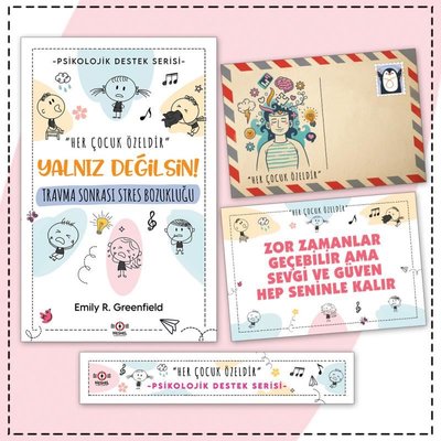 Çocuklarda Travma Sonrası Stres Bozukluğu - Kartpostal ve Ayraç - Çocuklar İçin Psikolojik Destek Se | Nesnel Yayınları (İnce Kapak)
