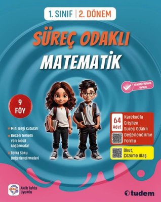 1. Sınıf 2. Dönem Süreç Odaklı - Matematik | Tudem Yayınları - Ders Kitapları (İnce Kapak)