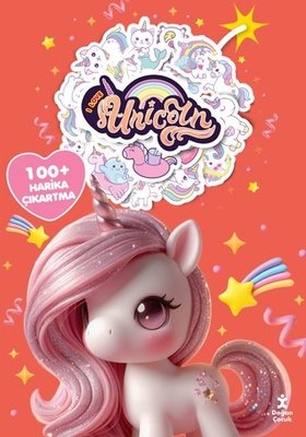 I Love Unicorn Boyama Kitabı Çıkartma Bombası 100 + Harika Çıkartma | Doğan Çocuk (İnce Kapak)