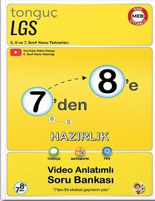 7'den 8'e Hazırlık Kitabı | Tonguç Akademi (İnce Kapak)