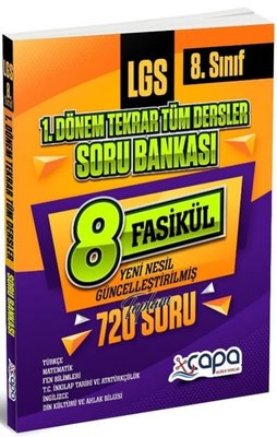 8 .Sınıf LGS 1. Dönem Tekrar Tüm Dersler Soru Bankası | Çapa Yayınları (İnce Kapak)