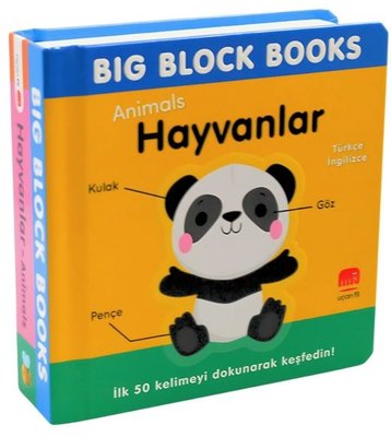 Hayvanlar (Animals) Big Block Books Türkçe - İngilizce |Uçan Fil (Ciltli)