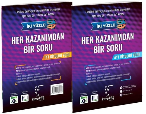 Her Kazanımdan Bir Soru TYT - AYT Biyoloji Soru Bankası | Karekök Eğitim Yayın (İnce Kapak)