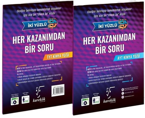 Her Kazanımdan Bir Soru TYT - AYT Kimya Soru Bankası | Karekök Eğitim Yayın (İnce Kapak)