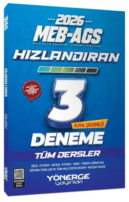 2026 MEB-AGS Tüm Dersler Hızlandıran 3 Deneme Çözümlü