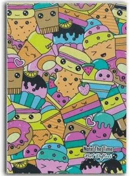 Kawaii Happy Doodle Patterns Not Defteri | Note The Time