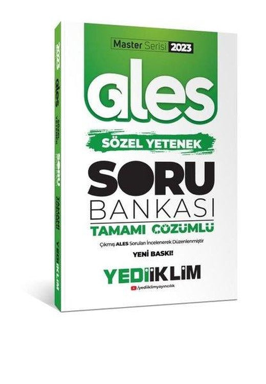 2023 Master Serisi Ales Sözel Yetenek Tamamı Çözümlü Soru Bankası | Yediiklim Yayınları (İnce Kapak)
