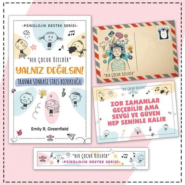 Çocuklarda Travma Sonrası Stres Bozukluğu - Kartpostal ve Ayraç - Çocuklar İçin Psikolojik Destek Se | Nesnel Yayınları (İnce Kapak)