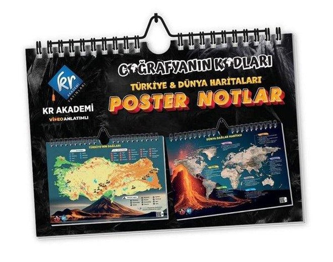 Coğrafyanın Kodları Türkiye ve Dünya Duvar Haritaları Poster Notlar | KR Akademi (İnce Kapak)