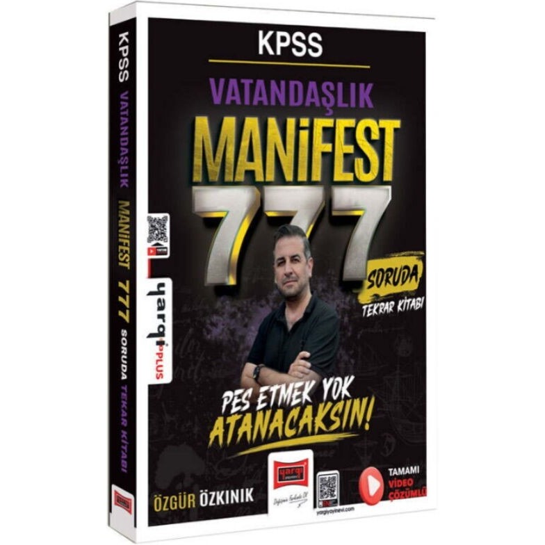 KPSS Tarih Manifest Serisi 777 Soruda Tamamı Video Çözümlü Tekrar Kitabı | Yargı Yayınevi (Ciltsiz)