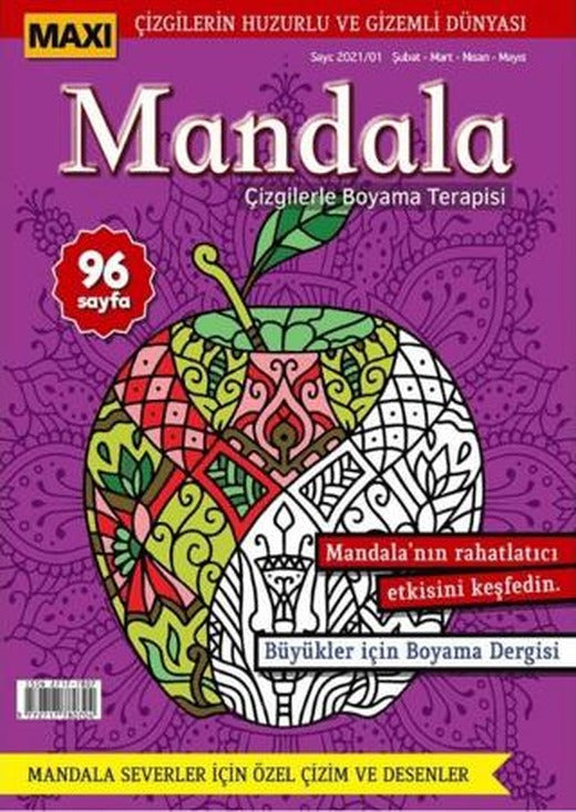 Maxi Mandala Çizgilerle Boyama Terapisi 3 | Maxi Yayıncılık (Ciltsiz)
