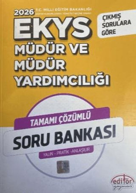 2026 MEB EKYS Müdür ve Müdür Yardımcılığı Çözümlü Soru Bankası Çıkmış Sorulara Göre | Editör Yayınevi (Ciltsiz)