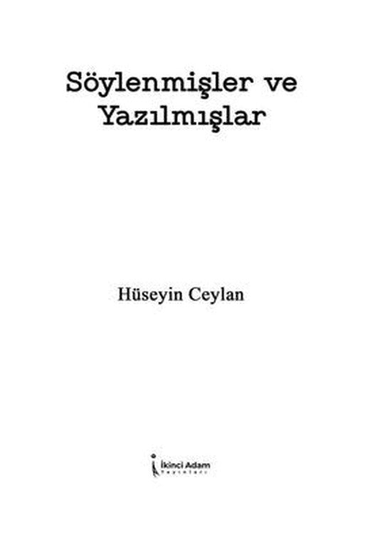 Söylenmişler ve Yazılmışlar | İkinci Adam Yayınları