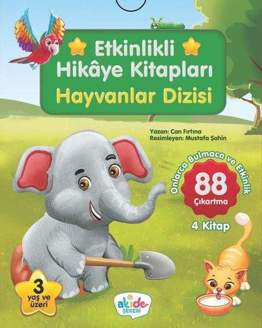 Etkinlikli Hikaye Kitapları Seti - Hayvanlar Dizisi - 4 Kitap Takım | Akide Şekeri Yayınları (İnce Kapak)
