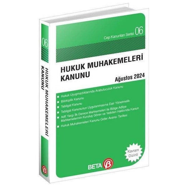 Hukuk Muhakemeleri Kanunu Ağustos 2024 - Cep Kanunları Serisi | Beta Yayınları (Cep Boy)