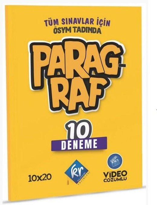 Tüm Sınavlar için Paragraf 10 Deneme | KR Akademi (İnce Kapak)