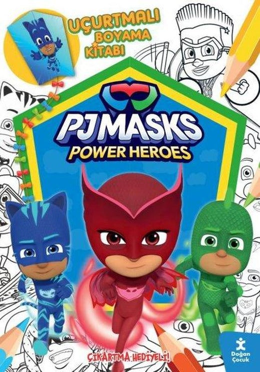 Pjmasks Power Heroes - Uçurtmalı Boyama Kitabı - Çıkartma Hediyeli! | Doğan Çocuk (İnce Kapak)