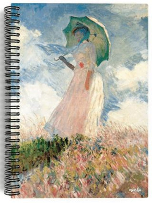 Claude Monet - Woman with a Parasol, 1886 / Spiralli Defter 11 - Çizgisiz - 100 Sayfa | Miosho