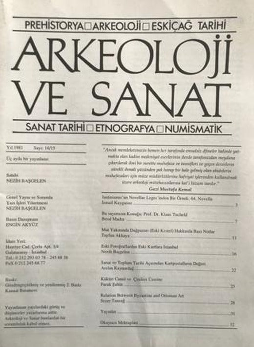 Arkeoloji ve Sanat Dergisi Sayı 14 - 15 | Arkeoloji ve Sanat Dergisi (Ciltsiz)