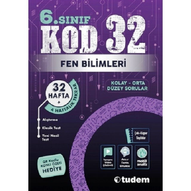 Fen Bilimleri 6.Sınıf Kod 32 | Tudem Yayınları - Ders Kitapları (İnce Kapak)