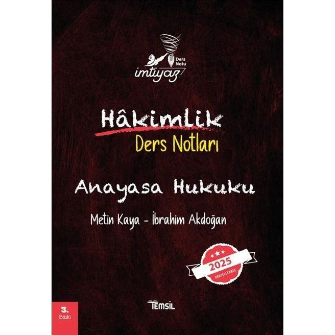 Anayasa Hukuku Hakimlik Ders Notları | Temsil Kitap (Ciltsiz)
