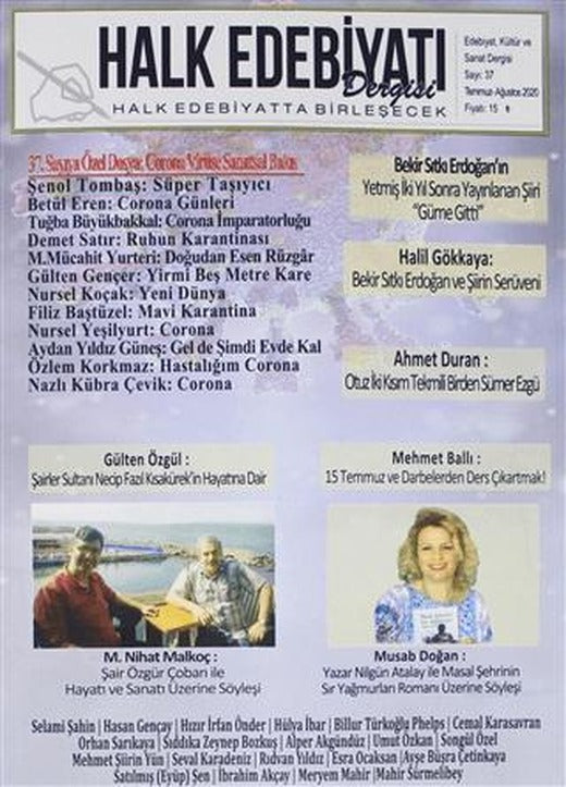 Halk Edebiyatı Dergisi Sayı: 37 Temmuz-Ağustos 2020 | Halk Edebiyatı Dergisi Yayınları (Ciltsiz)
