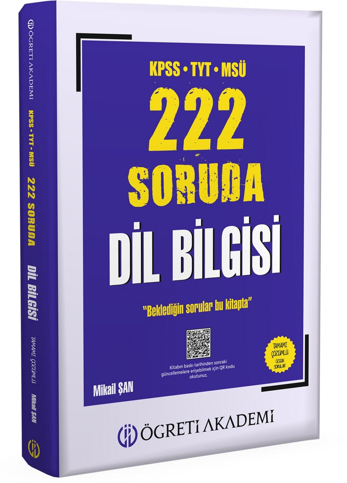 KPSS TYT MSÜ 222 Soruda Dil Bilgisi Tamamı Çözümlü Özgün Sorular | Öğreti Akademi (Ciltsiz)