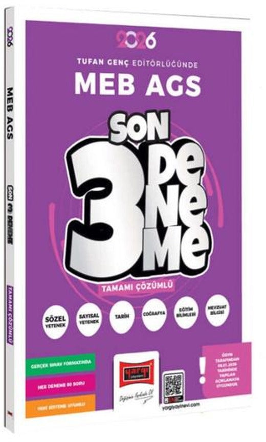 2026 MEB-AGS Eğitim Bilimleri Tüm Dersler Tamamı Çözümlü 3 Deneme Sınavı | Yargı Yayınevi (Ciltsiz)