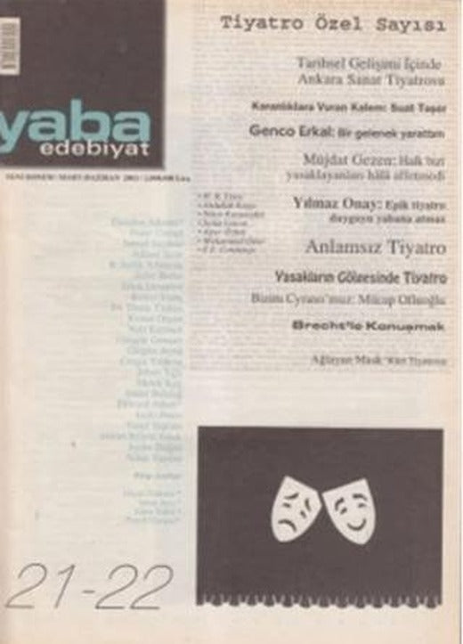 Yaba Edebiyat Dergisi Sayı: 21-22 | Yaba Dergisi Yayınları (Ciltsiz)