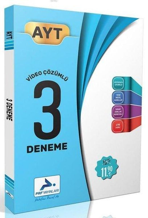 AYT Video Çözümlü 3 Fasikül Deneme | PRF Paraf Yayınları (İnce Kapak)