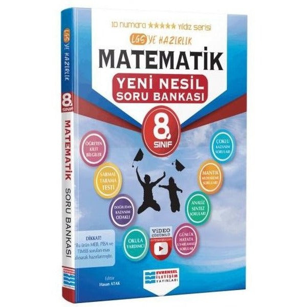 8.Sınıf Matematik Video Çözümlü Soru Bankası | Evrensel İletişim Yayınları (İnce Kapak)