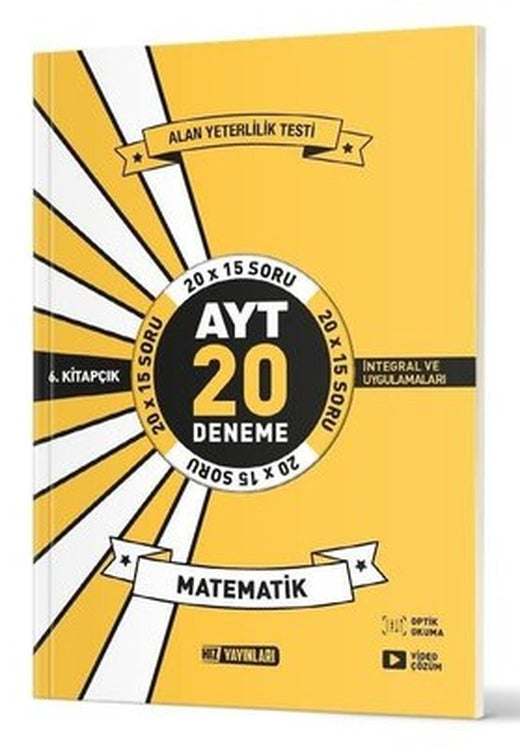 AYT Matematik 20'li Deneme 6. Kitap | Hız Yayınları (İnce Kapak)
