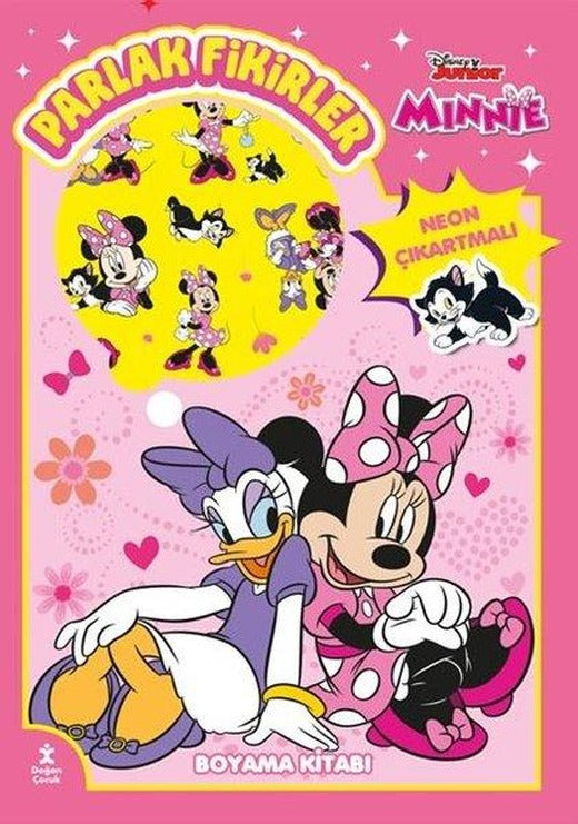 Disney Junior Minnie - Parlak Fikirler Neon Çıkartmalı Boyama Kitabı | Doğan Çocuk (İnce Kapak)
