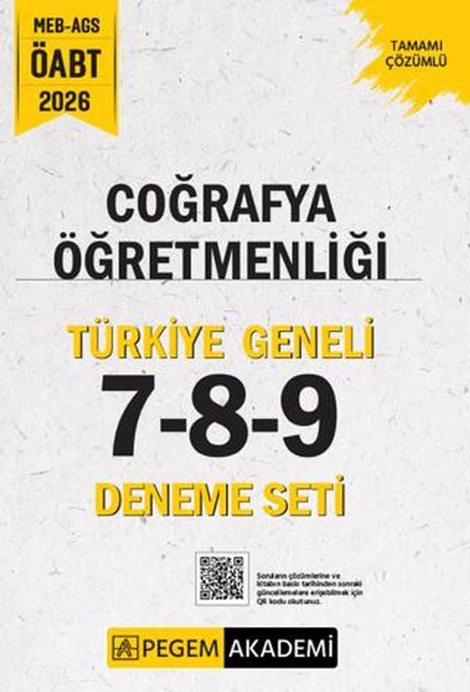 2026 MEB AGS ÖABT Coğrafya Öğretmenliği Tamamı Çözümlü Türkiye Geneli 7-8-9 (3'lü Deneme Seti) | Pegem Akademi Yayıncılık (Ciltsiz)